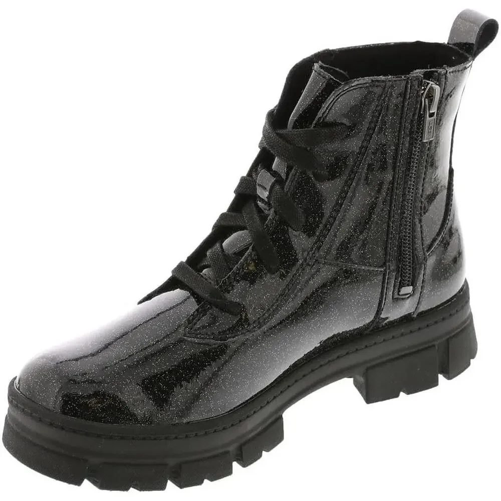 New In Box UGG Unisex-Child Ashton Lace Up Glitter Boot Black, 6 Toddler NIB